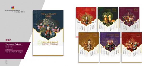 Lịch lò xo 7 tờ 2018 - BS02 Lịch lò xo 7 tờ 2018 - BS02