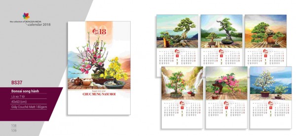 Lịch lò xo 7 tờ 2018 - BS37 Lịch lò xo 7 tờ 2018 - BS37
