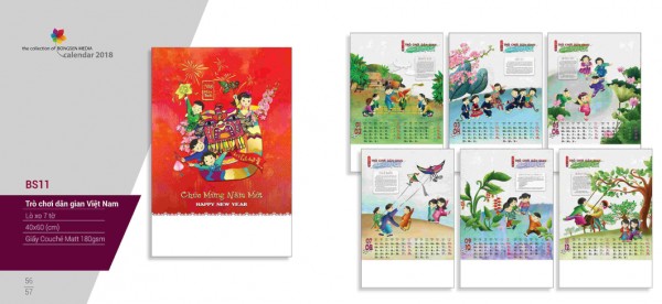 Lịch lò xo 7 tờ 2018 - BS11 Lịch lò xo 7 tờ 2018 - BS11