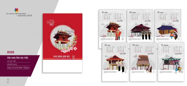 Lịch lò xo 7 tờ 2018 - BS08 Lịch lò xo 7 tờ 2018 - BS08