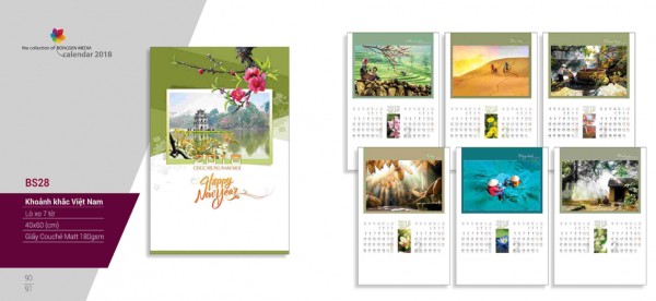 Lịch Lò Xo 7 Tờ 2018 - BS28 Lịch Lò Xo 7 Tờ 2018 - BS28