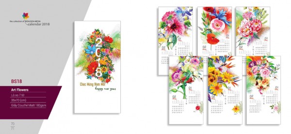 Lịch lò xo 7 tờ 2018 - BS18 Lịch lò xo 7 tờ 2018 - BS18