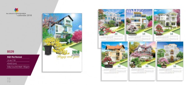 Lịch lò xo 7 tờ 2018 - BS39 Lịch lò xo 7 tờ 2018 - BS39