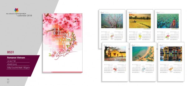 Lịch lò xo 7 tờ 2018 - BS31 Lịch lò xo 7 tờ 2018 - BS31
