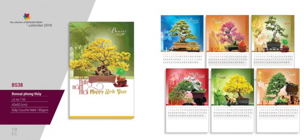 Lịch lò xo 7 tờ 2018 - BS38 Lịch lò xo 7 tờ 2018 - BS38