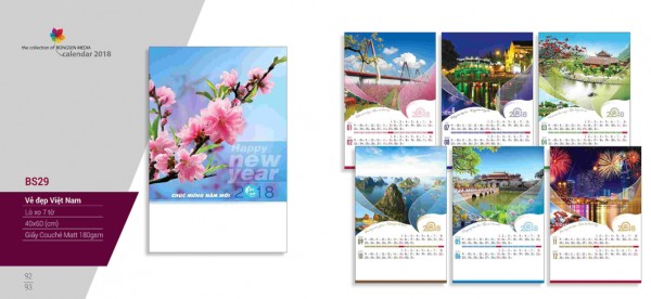 Lịch lò xo 7 tờ 2018 - BS29 Lịch lò xo 7 tờ 2018 - BS29