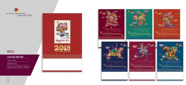 Lịch lò xo 7 tờ 2018 - BS12 Lịch lò xo 7 tờ 2018 - BS12