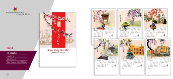 Lịch lò xo 7 tờ 2018 - BS10 Lịch lò xo 7 tờ 2018 - BS10