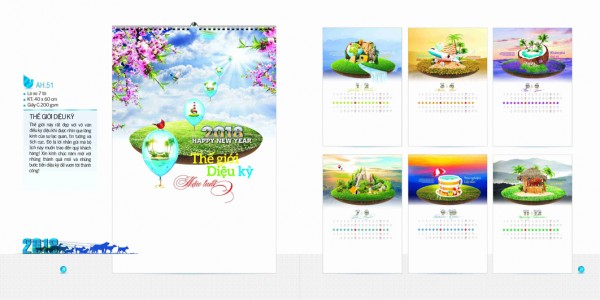 Lịch 7 tờ 2018 - AH51 Lịch 7 tờ 2018 - AH51