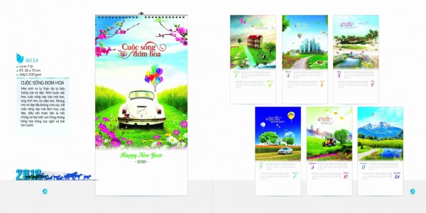 Lịch 7 tờ 2018 - AH54 Lịch 7 tờ 2018 - AH54