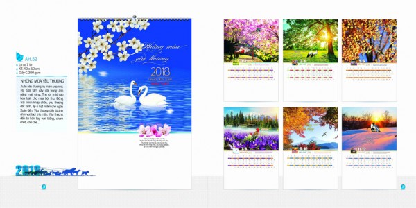 Lịch 7 tờ 2018 - AH52 Lịch 7 tờ 2018 - AH52