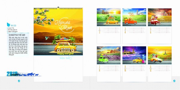 Lịch 7 tờ 2018 - AH55 Lịch 7 tờ 2018 - AH55