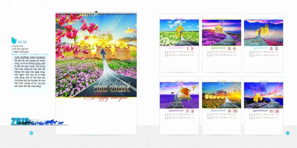 Lịch 7 tờ 2018 - AH56 Lịch 7 tờ 2018 - AH56