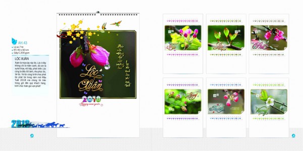 Lịch 7 tờ 2018 - AH43 Lịch 7 tờ 2018 - AH43