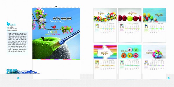 Lịch 7 tờ 2018 - AH58 Lịch 7 tờ 2018 - AH58