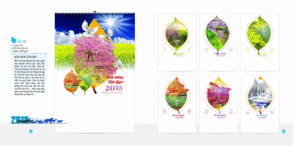 Lịch 7 tờ 2018 - AH48 Lịch 7 tờ 2018 - AH48